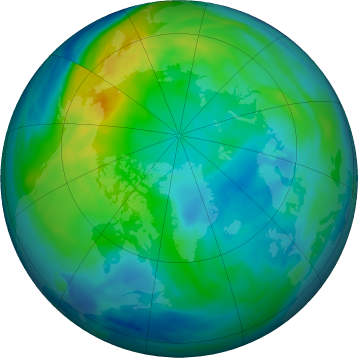 Arctic ozone map for 25 October 2022